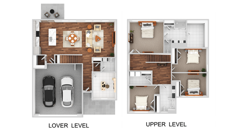 Floor plan for 4 beds, 2.5 baths, 2180 sqft